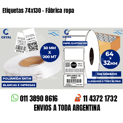 Etiquetas 74x130 - Fábrica ropa