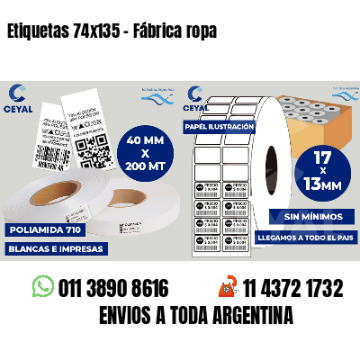 Etiquetas 74x135 - Fábrica ropa