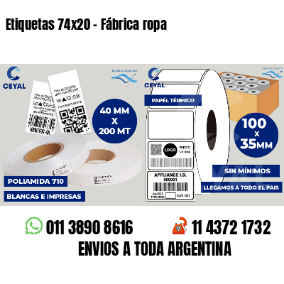 Etiquetas 74x20 - Fábrica ropa