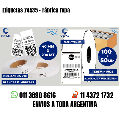 Etiquetas 74x35 - Fábrica ropa