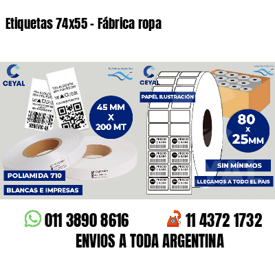 Etiquetas 74x55 - Fábrica ropa