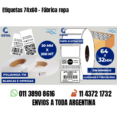 Etiquetas 74x60 - Fábrica ropa