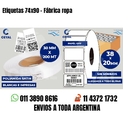 Etiquetas 74x90 - Fábrica ropa