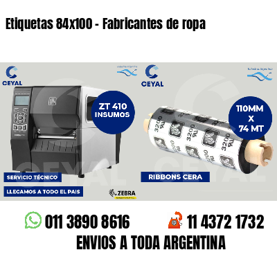 Etiquetas 84x100 - Fabricantes de ropa