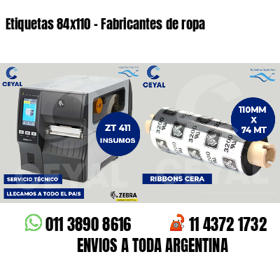 Etiquetas 84x110 - Fabricantes de ropa
