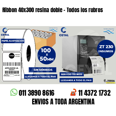 Ribbon 40x300 resina doble - Todos los rubros