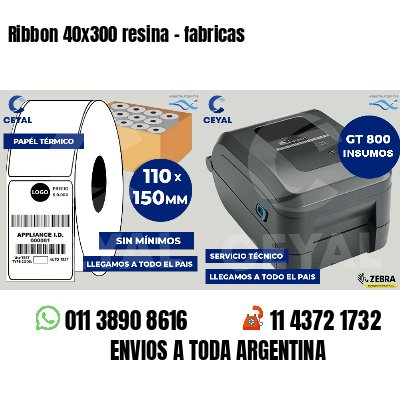 Ribbon 40x300 resina - fabricas