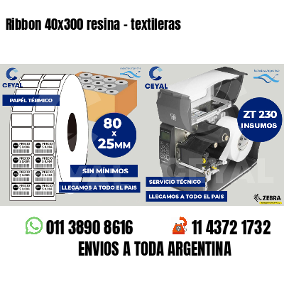 Ribbon 40x300 resina - textileras