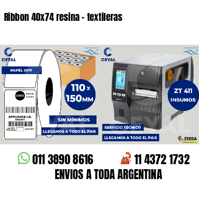 Ribbon 40x74 resina - textileras