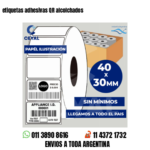 etiquetas adhesivas QR alcolchados