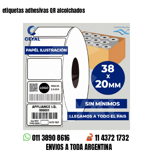 etiquetas adhesivas QR alcolchados