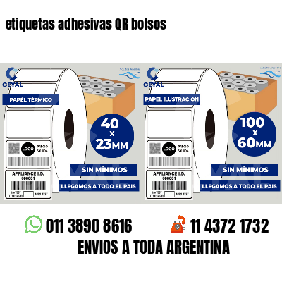 etiquetas adhesivas QR bolsos