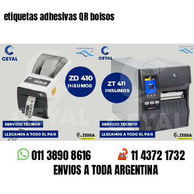 etiquetas adhesivas QR bolsos