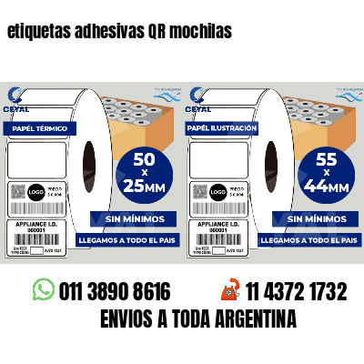etiquetas adhesivas QR mochilas