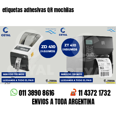 etiquetas adhesivas QR mochilas