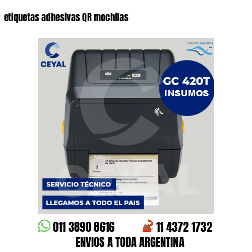 etiquetas adhesivas QR mochilas