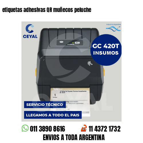 etiquetas adhesivas QR muñecos peluche