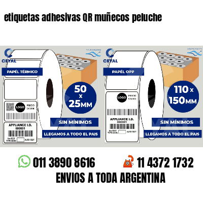 etiquetas adhesivas QR muñecos peluche