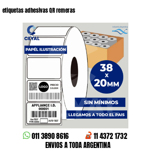 etiquetas adhesivas QR remeras