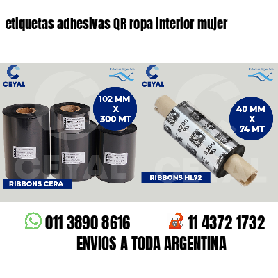 etiquetas adhesivas QR ropa interior mujer