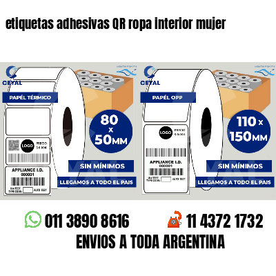 etiquetas adhesivas QR ropa interior mujer