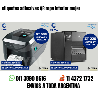 etiquetas adhesivas QR ropa interior mujer