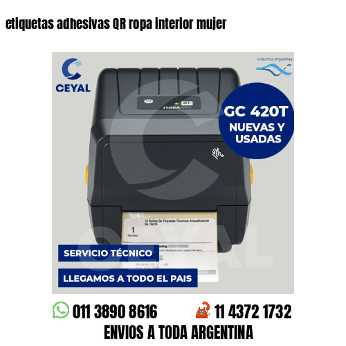 etiquetas adhesivas QR ropa interior mujer