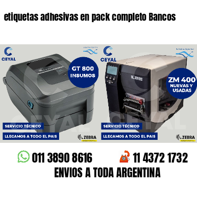 etiquetas adhesivas en pack completo Bancos