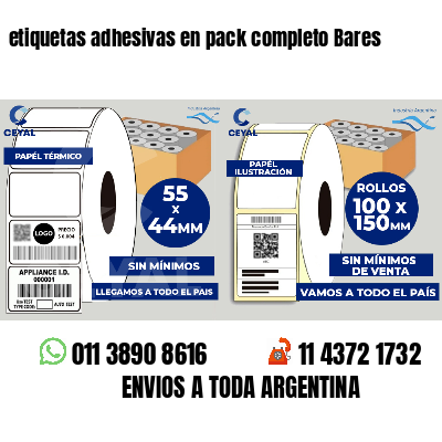 etiquetas adhesivas en pack completo Bares