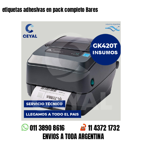 etiquetas adhesivas en pack completo Bares