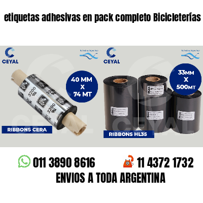 etiquetas adhesivas en pack completo Bicicleterías