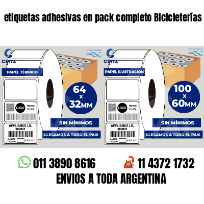 etiquetas adhesivas en pack completo Bicicleterías