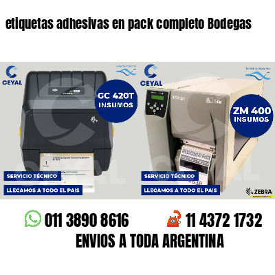 etiquetas adhesivas en pack completo Bodegas