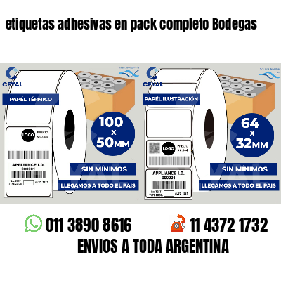 etiquetas adhesivas en pack completo Bodegas