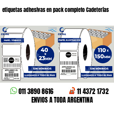etiquetas adhesivas en pack completo Cadeterías
