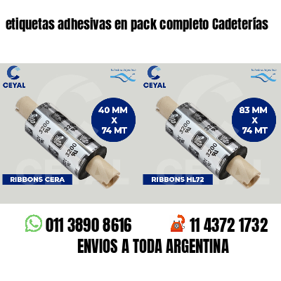 etiquetas adhesivas en pack completo Cadeterías