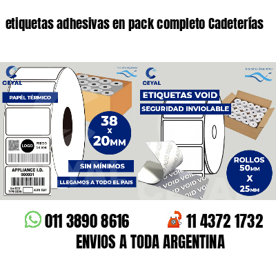 etiquetas adhesivas en pack completo Cadeterías