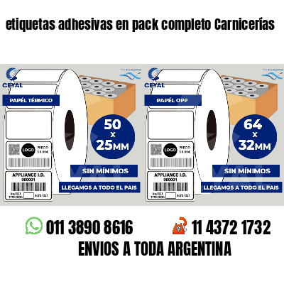 etiquetas adhesivas en pack completo Carnicerías