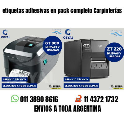 etiquetas adhesivas en pack completo Carpinterías