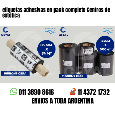 etiquetas adhesivas en pack completo Centros de estética