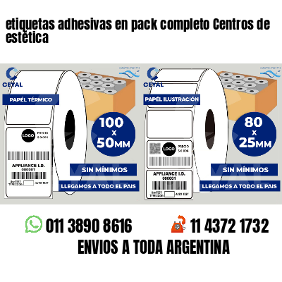 etiquetas adhesivas en pack completo Centros de estética