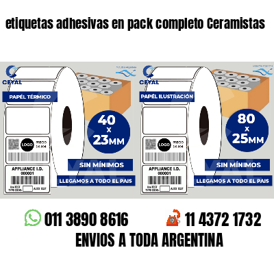 etiquetas adhesivas en pack completo Ceramistas