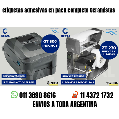 etiquetas adhesivas en pack completo Ceramistas