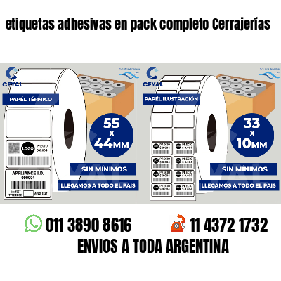 etiquetas adhesivas en pack completo Cerrajerías
