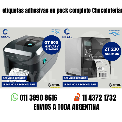 etiquetas adhesivas en pack completo Chocolaterías