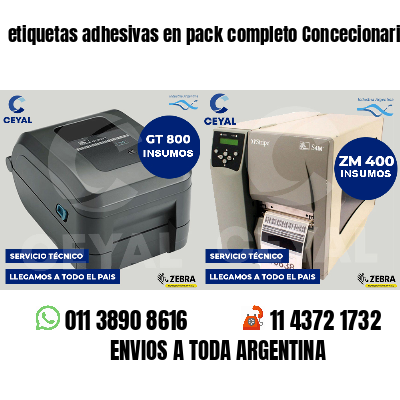 etiquetas adhesivas en pack completo Concecionaria