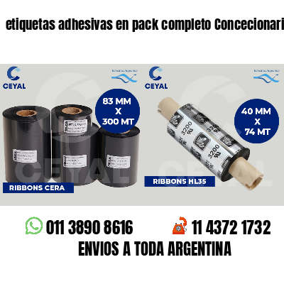 etiquetas adhesivas en pack completo Concecionaria