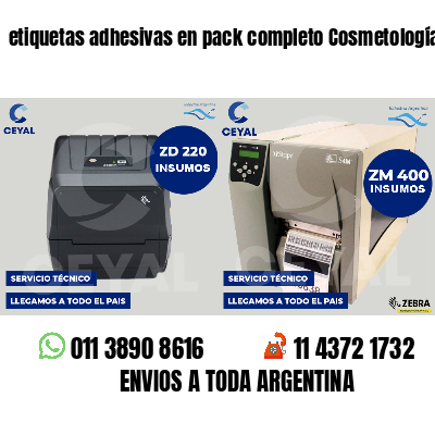 etiquetas adhesivas en pack completo Cosmetología