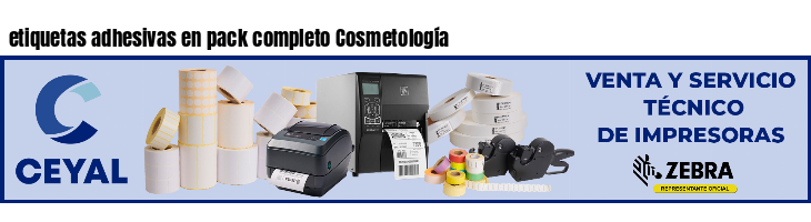 etiquetas adhesivas en pack completo Cosmetología