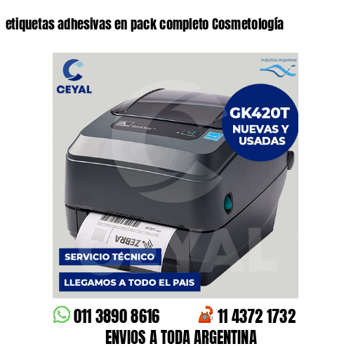 etiquetas adhesivas en pack completo Cosmetología